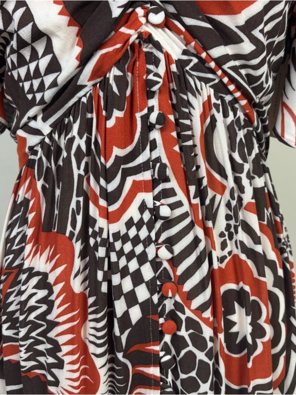 Anthropologie Maxi Dress Flutter Sleeve Cut Out Boho Orange Brown Medium NWT - Picture 7 of 16